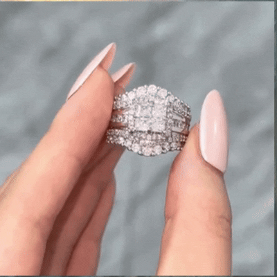 Elegant Princess-Cut Jewelry Set